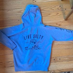 Salt Life live salty Kids hoodie sweatshirt medium blue